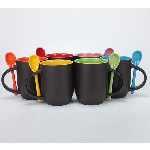 變色馬克杯-300ml彩色內層附彩色湯匙