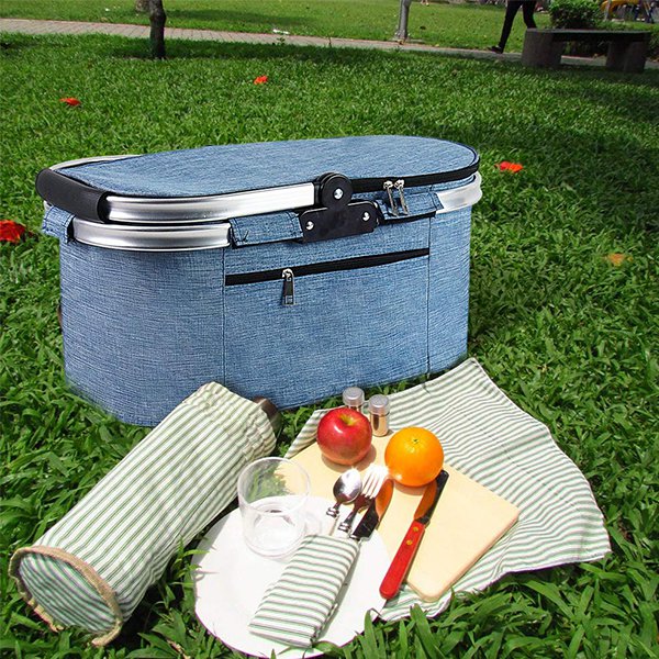 手提保冷袋-尼龍+不銹鋼-拉鍊式