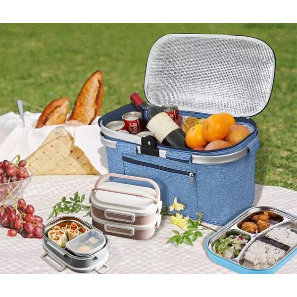 手提保冷袋-尼龍+不銹鋼-拉鍊式