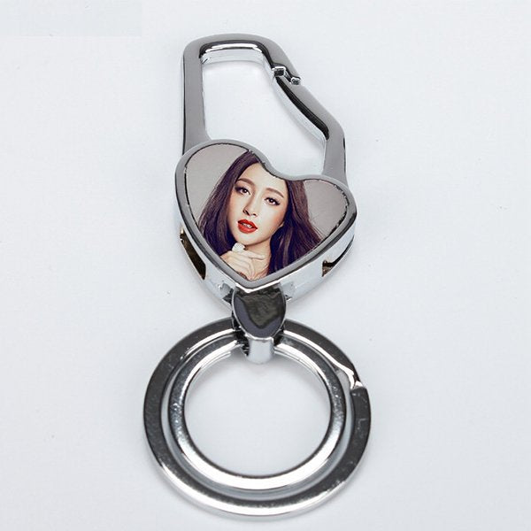 心型雙釦環金屬鑰匙圈