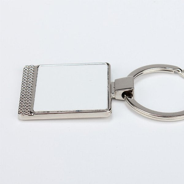 下壓紋方型金屬鑰匙圈