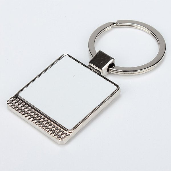 下壓紋方型金屬鑰匙圈