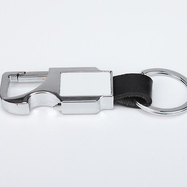 PU皮革上下雙釦環金屬鑰匙扣