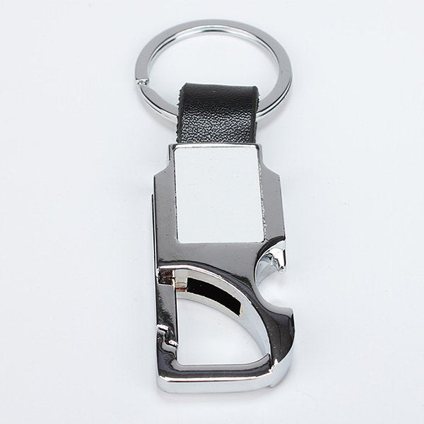 PU皮革上下雙釦環金屬鑰匙扣