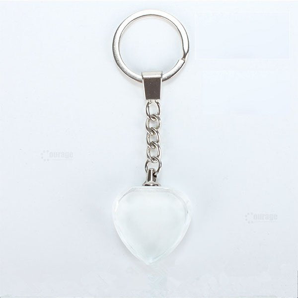 心形熱轉印水晶鑰匙圈