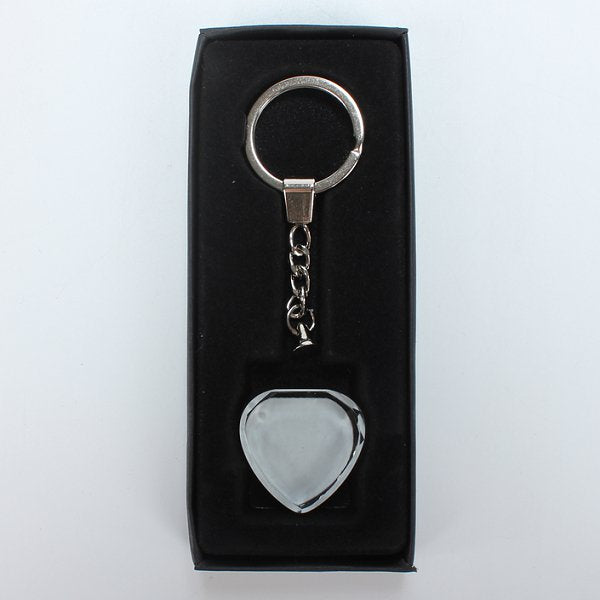 心形熱轉印水晶鑰匙圈