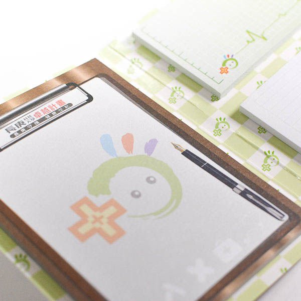 三折式封卡便利貼-三合一N次貼各30張彩色印刷-封面雙面彩色上亮膜