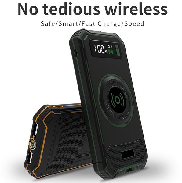 Qi無線充電太陽能行動電源