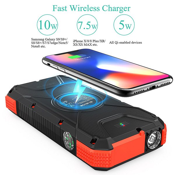 Qi無線太陽能行動電源