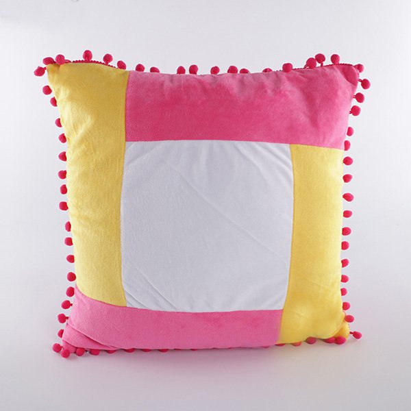 多色拼接天鵝絨抱枕