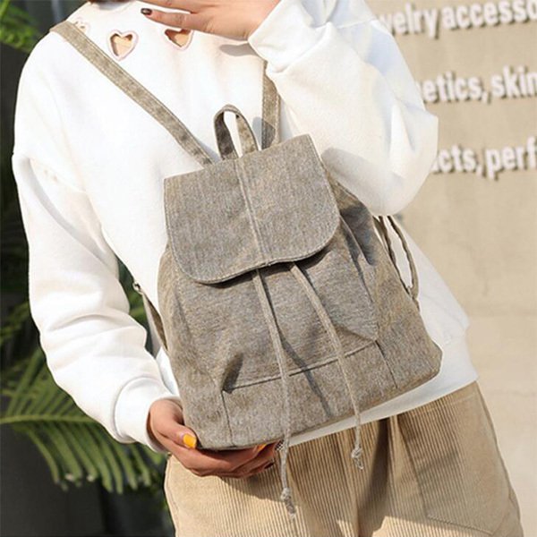 掀蓋後背包-帆布