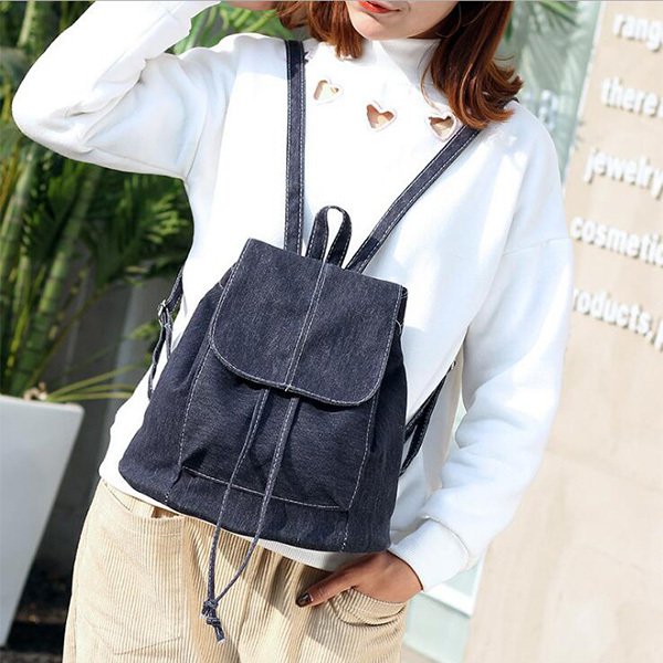 掀蓋後背包-帆布