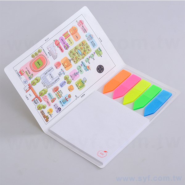 直式封卡便利貼-二合一N次貼可印刷-封面雙面彩色單面上霧膜加局部光-導圓角