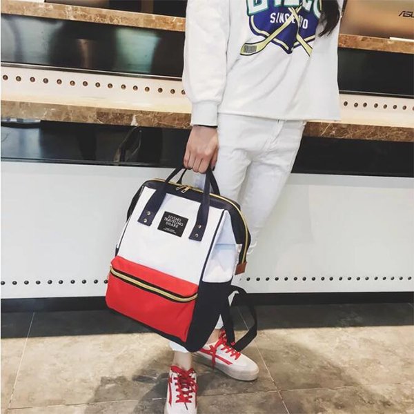 大開口拉鍊後背包-尼龍