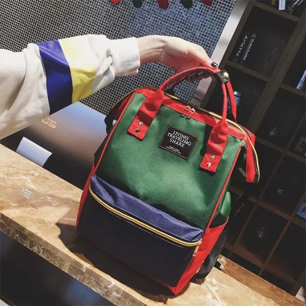 大開口拉鍊後背包-尼龍