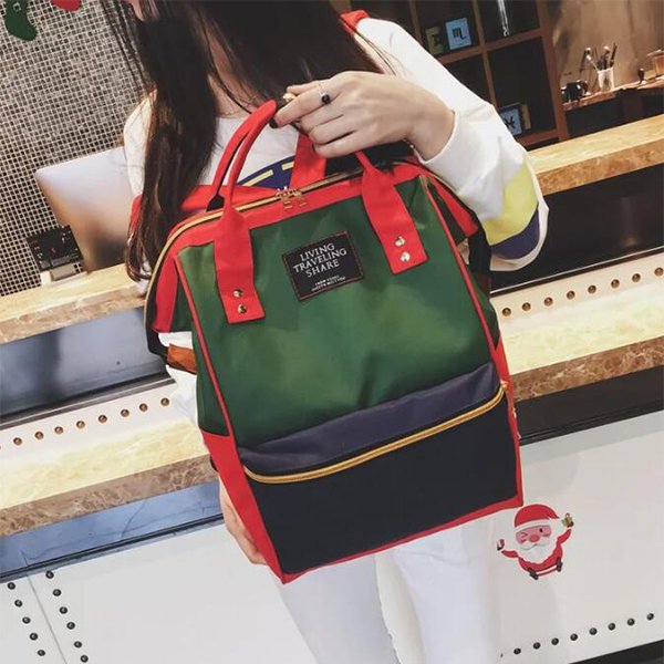 大開口拉鍊後背包-尼龍