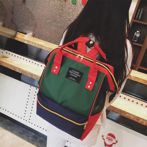 大開口拉鍊後背包-尼龍