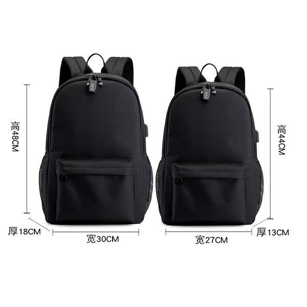 拉鍊後背包-尼龍-USB