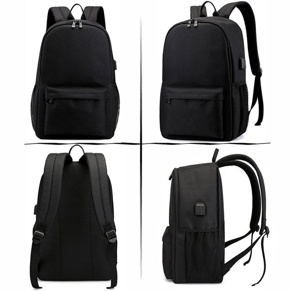 拉鍊後背包-尼龍-USB