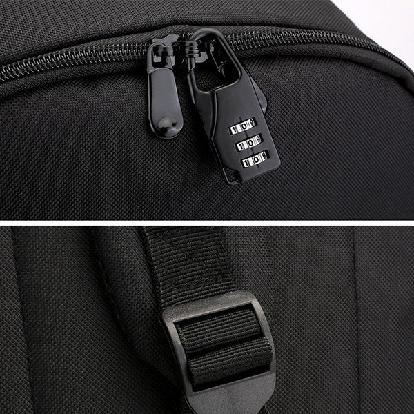 拉鍊後背包-尼龍-USB