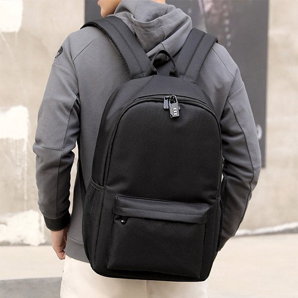 拉鍊後背包-尼龍-USB