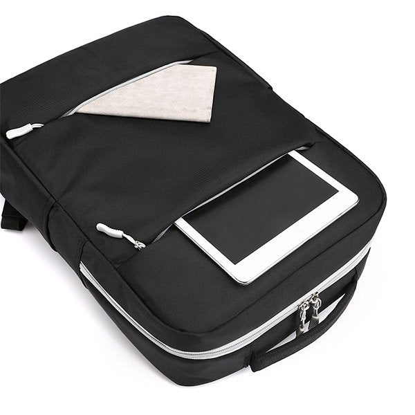 方形拉鍊後背包-聚酯纖維