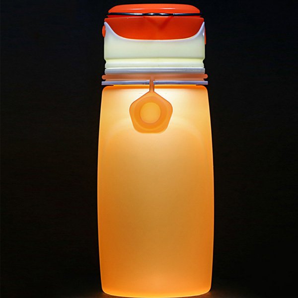 550ml-矽膠可摺疊帶燈水壺