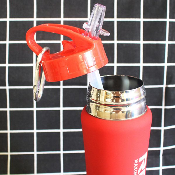 500ml-304不鏽鋼摺疊吸管蓋保溫杯