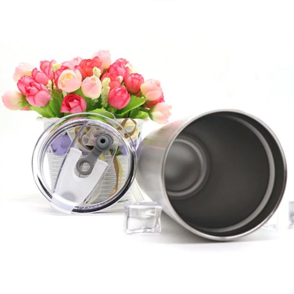 590ml-304不銹鋼附吸管孔掀蓋保溫杯