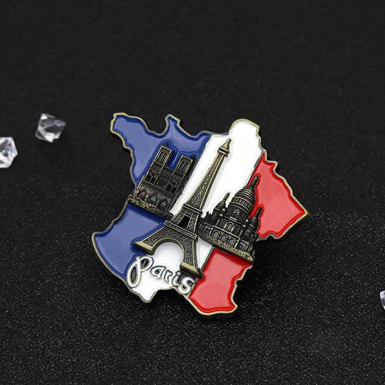 巴黎城市建築金屬冰箱貼