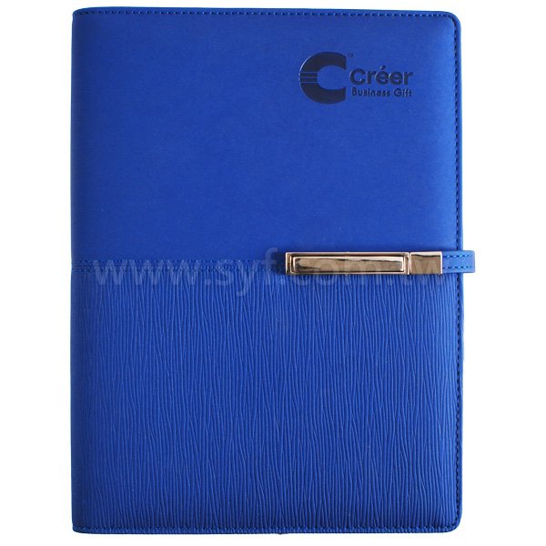 經典拼接工商日誌-按壓式方扣活頁筆記本-可訂製內頁及客製化加印LOGO