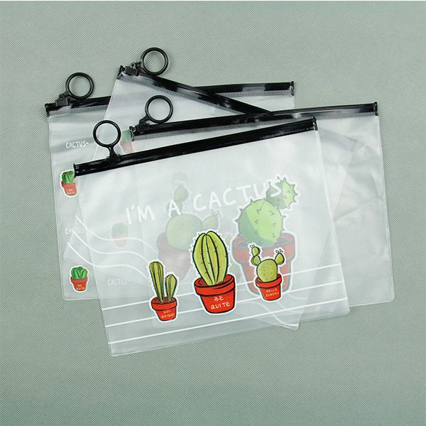 磨砂A4透明防水PVC拉鍊文件袋