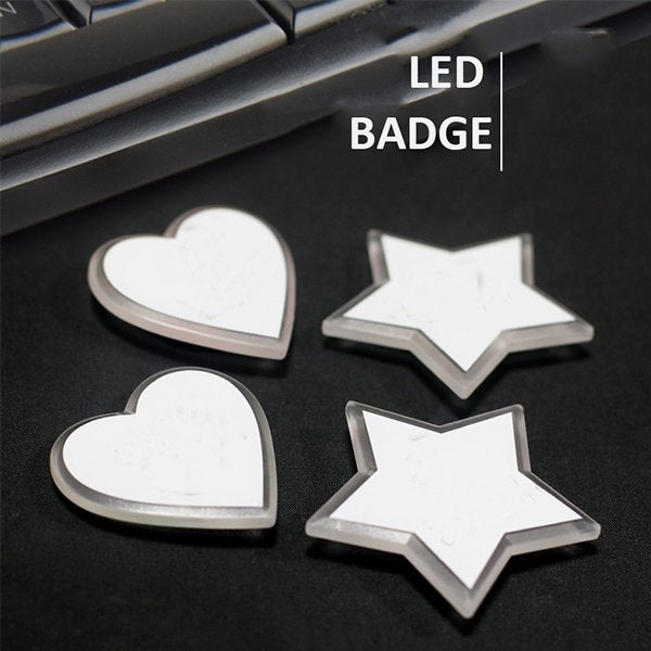 LED塑膠發光心形胸章