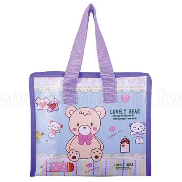 不織布覆膜袋(亮膜)60g-有底有側-四面彩色-拉鍊