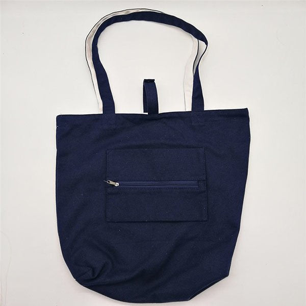 拉鍊式收納袋-帆布摺疊手提袋