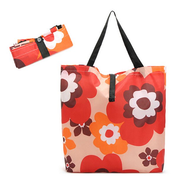 子母扣收納袋-聚酯纖維摺疊購物袋