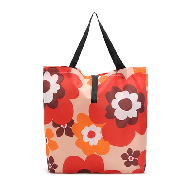 子母扣收納袋-聚酯纖維摺疊購物袋