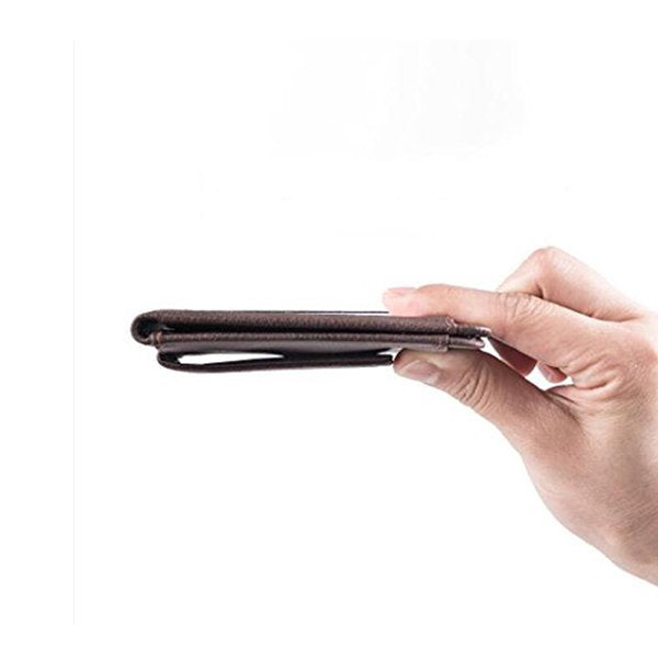 RFID防盜卡片夾-真皮磁吸卡夾