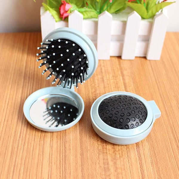 塑料單面化妝鏡-附梳子