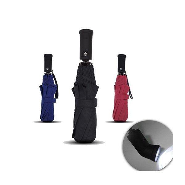 23吋LED燈摺疊傘-自動190T春亞紡傘