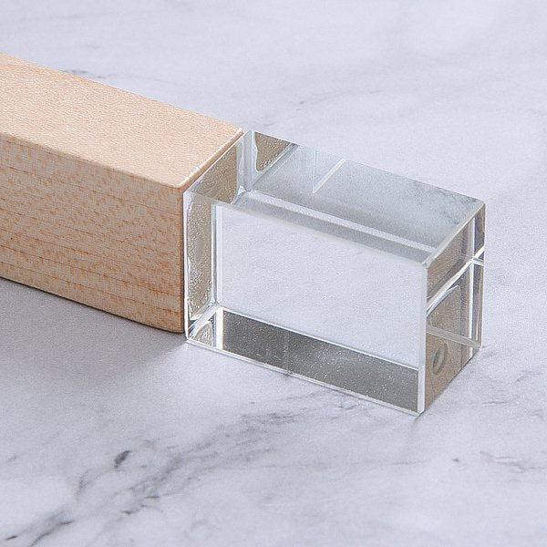 木製水晶發光開蓋隨身碟