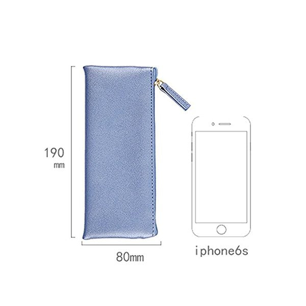 簡約拉鍊鉛筆盒-PU皮革筆袋