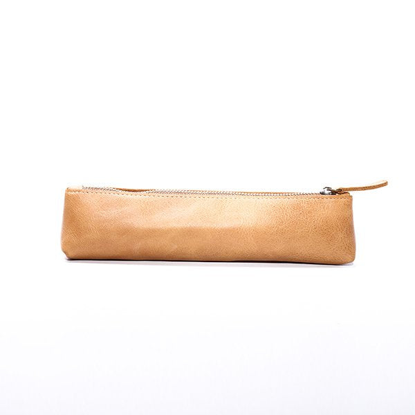 質感拉鍊鉛筆盒-真皮筆袋