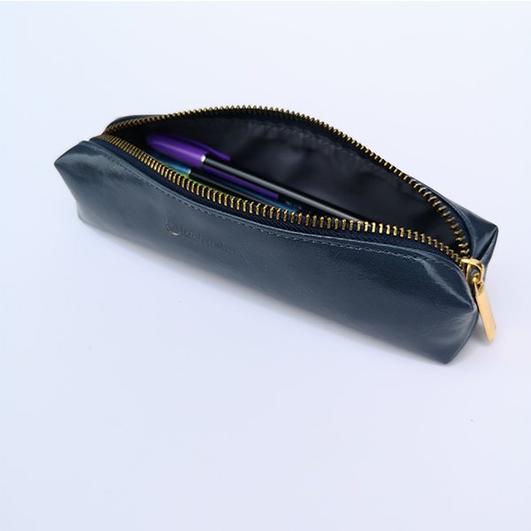 質感拉鍊鉛筆盒-PU皮革筆袋