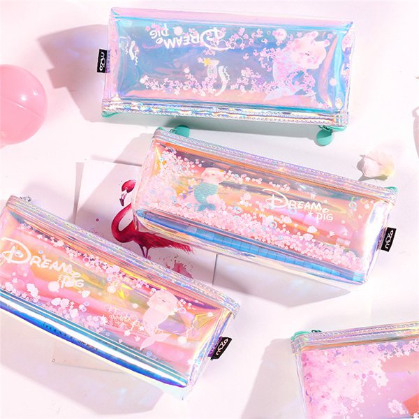 透明流沙拉鍊鉛筆盒-PVC筆袋