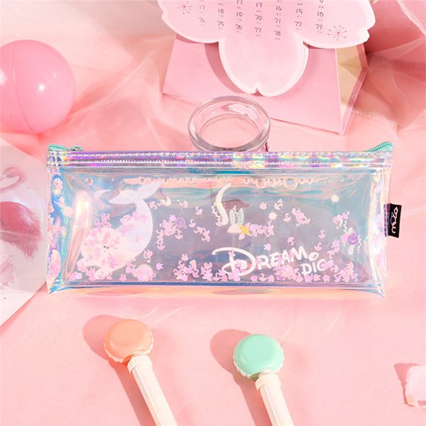 透明流沙拉鍊鉛筆盒-PVC筆袋