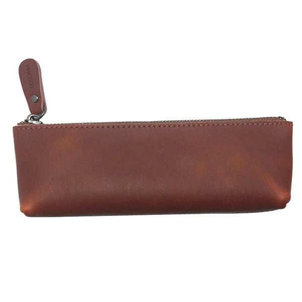 高級拉鍊鉛筆盒-真皮筆袋