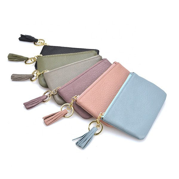 質感拉鍊皮夾-真皮零錢包