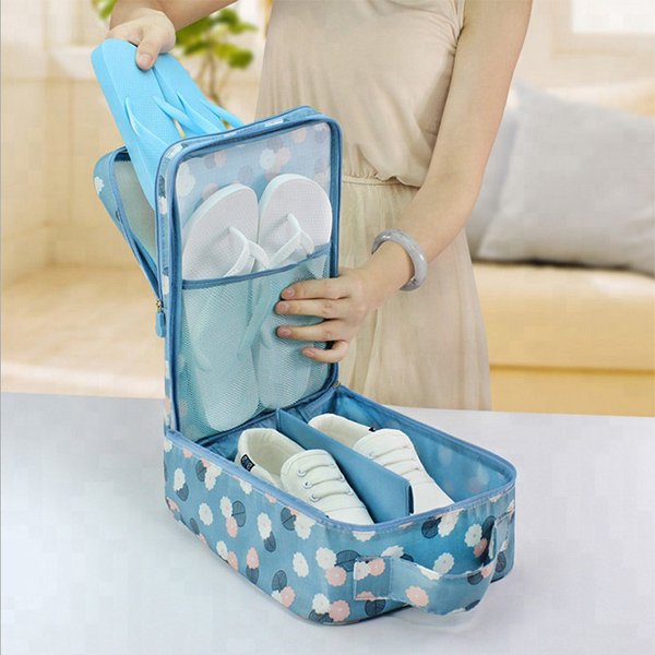 多層拉鍊式鞋袋-尼龍鞋包