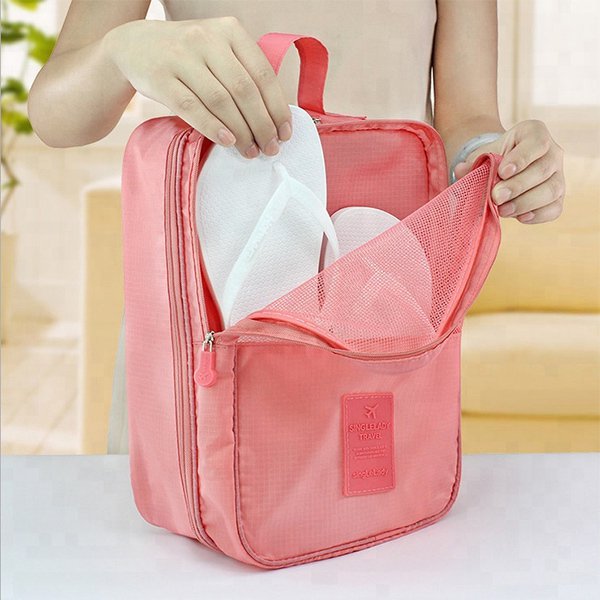 多層拉鍊式鞋袋-尼龍鞋包